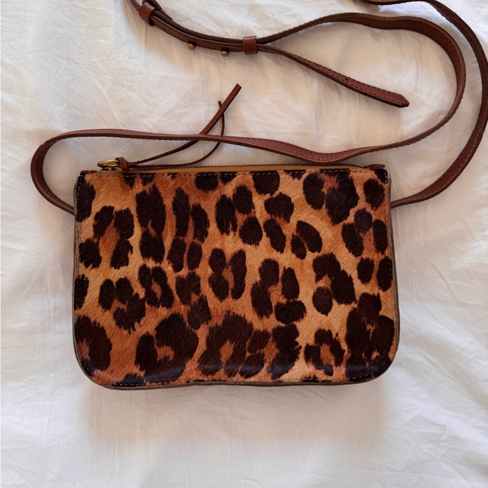 Madewell hairy animal print purse.